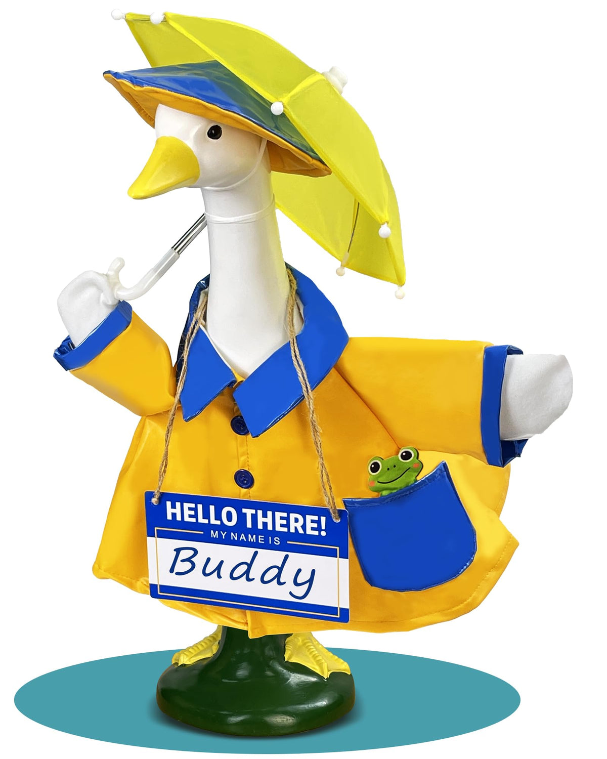 Hikkcos Porch Goose Outfit small yellow umbrella for porch display