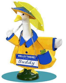 Hikkcos Porch Goose Outfit small yellow umbrella for porch display