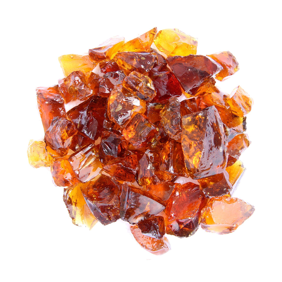 Hiland Amber fire pit glass adds vibrant glow to propane or natural gas fires.