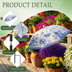 Hillban sturdy metal stakes keep the umbrella stable in wind