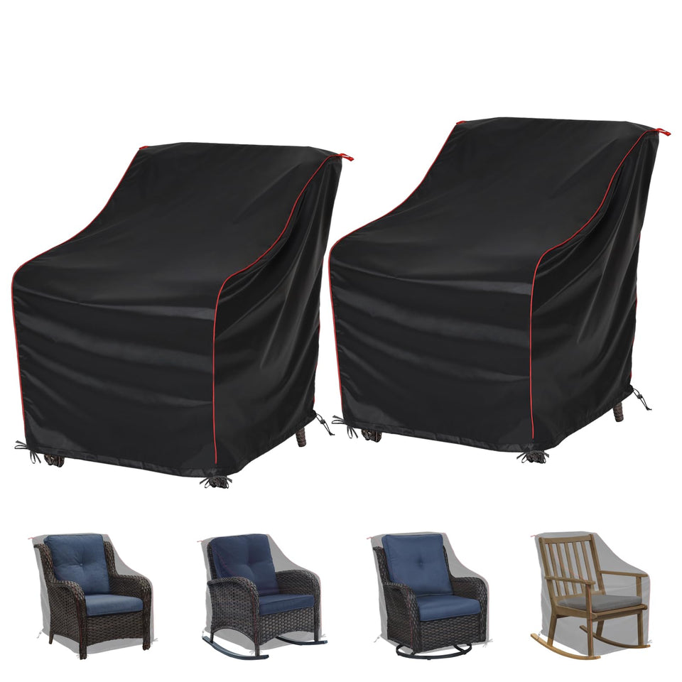 HillSetion outdoor chair cover with waterproof PVC outer layer protecting furniture from rain.