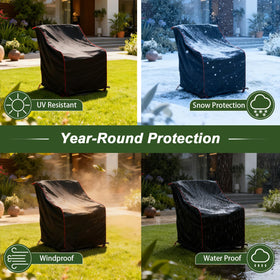 HillSetion chair cover protects rattan and lawn chairs from weather and UV rays.