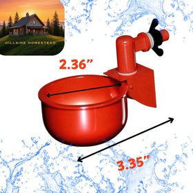 Coop scene showing Hillside Homestead cups providing steady water