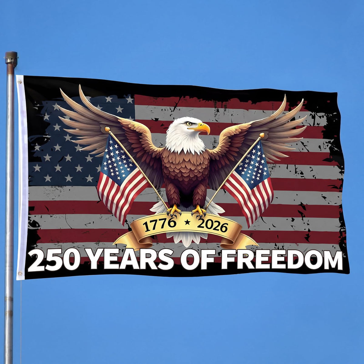 Hillsuren 250th Anniversary Flag with double-sided print for clear outdoor visibility