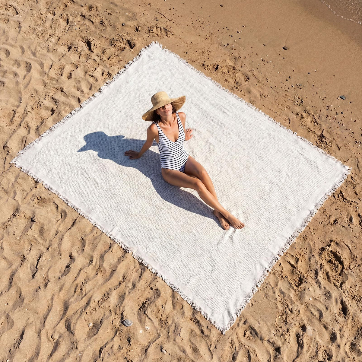 Hillsuren giant beach blanket fringe detail for spacious outdoor gatherings