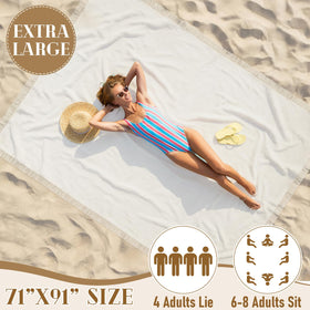 Hillsuren sandproof surface beach blanket keeps sand-free at the beach