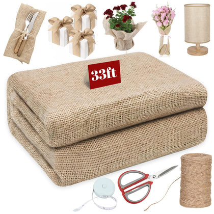 Himake burlap roll 40in x 33ft with tight weave and reinforced edges for outdoor durability.