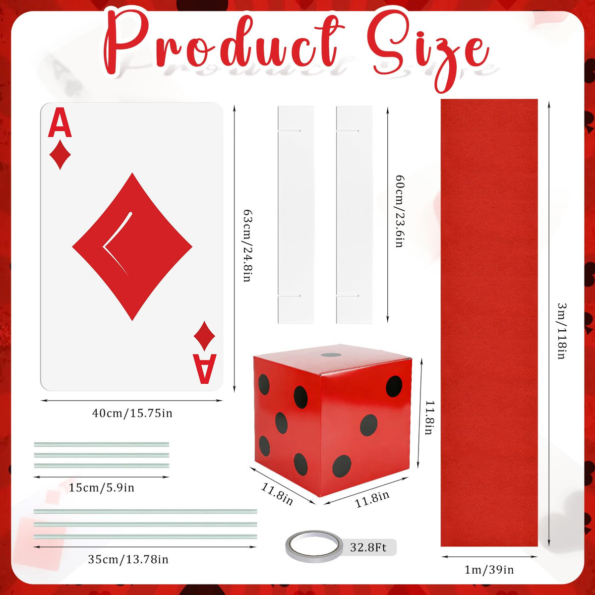 Himake casino giant card yard sign hearts creates festive focal points