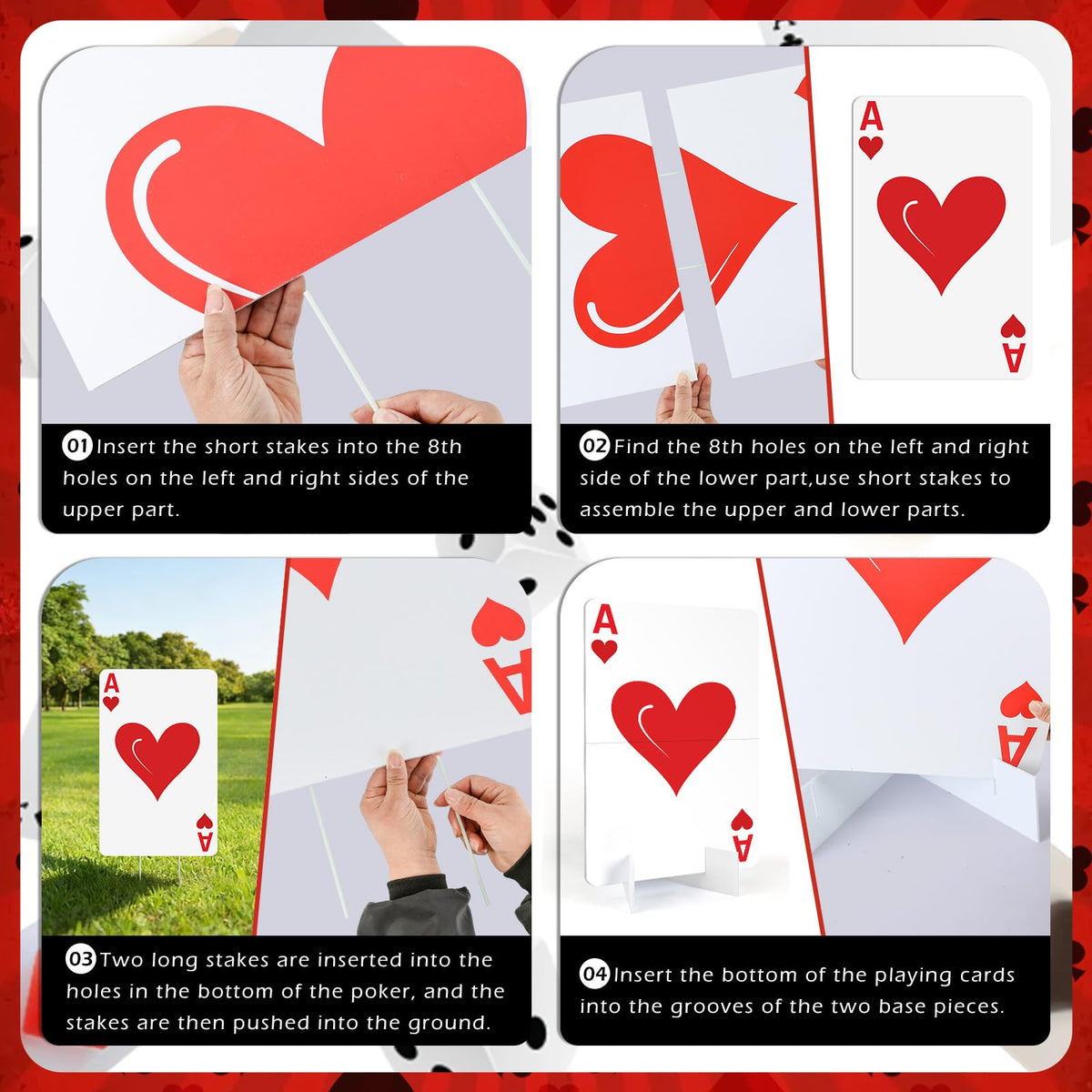 Himake casino giant card yard sign spades brightens entrances for the event