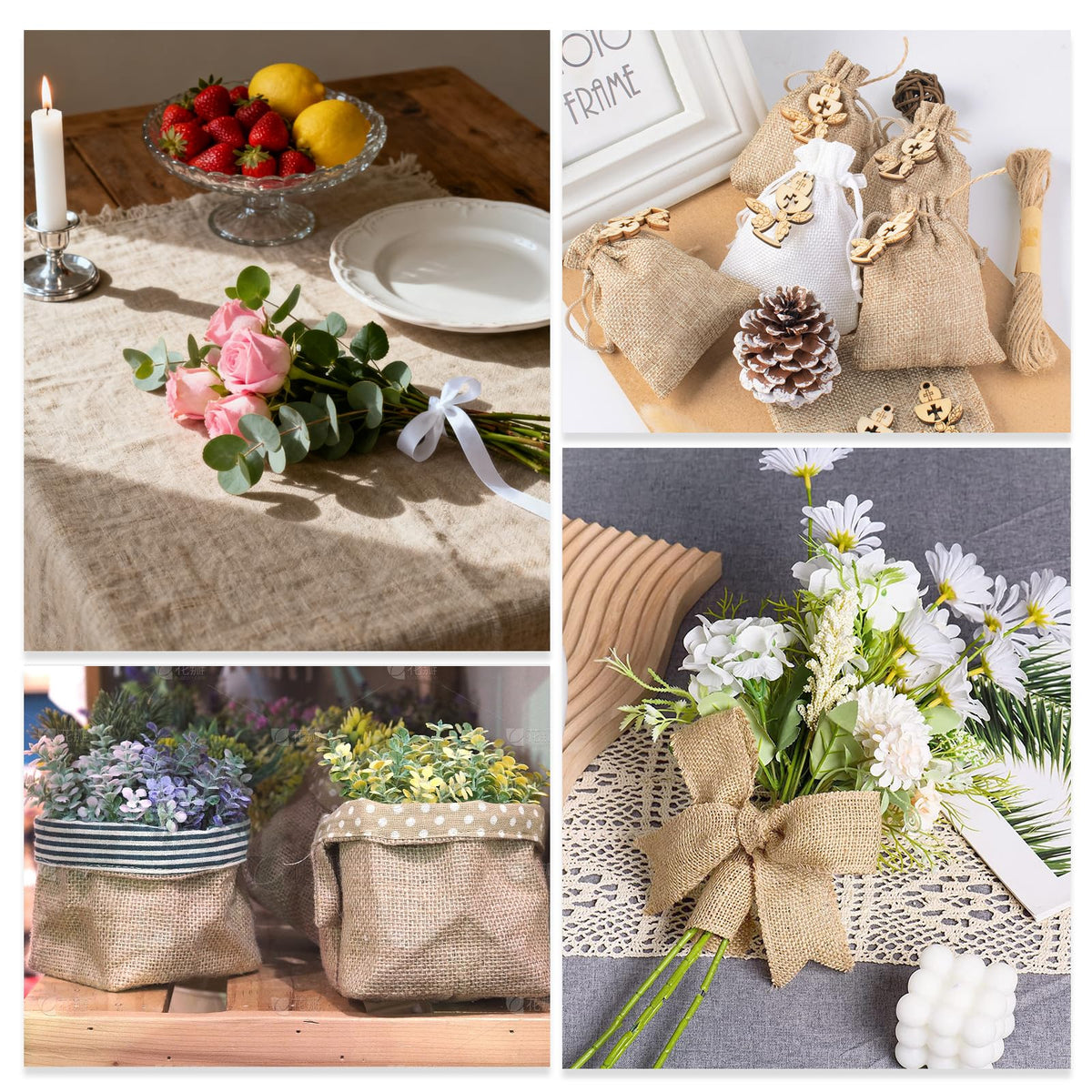 Himake DIY crafts burlap enables rustic decor for events and home crafts.