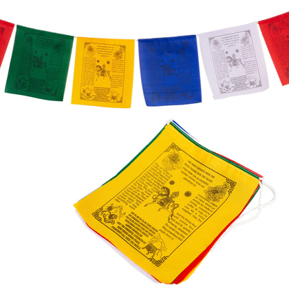 HIMALAYAN BAZAAR Tibetan Prayer Flags wind horse flag in vibrant colors for outdoor energy