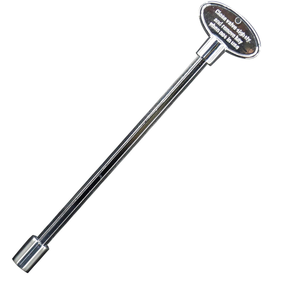 Himaweek universal gas valve key with 8-inch shaft for easy fire pit valve access.