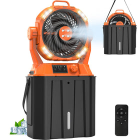 HIMONI misting fan with 6L bucket for outdoor cooling