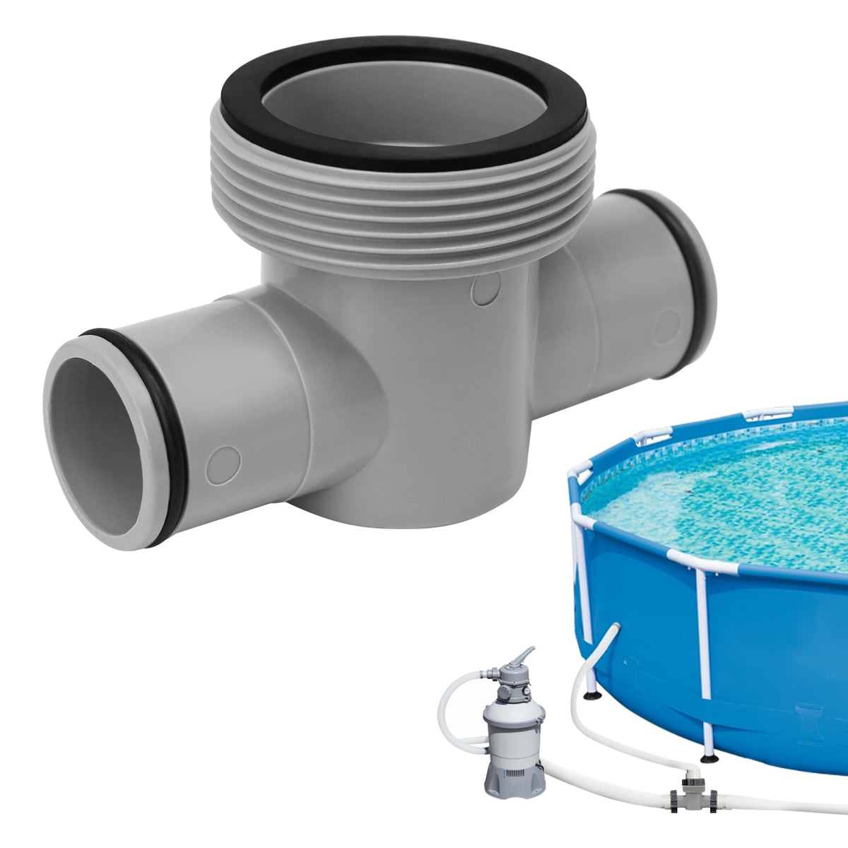 HINGTAI P61408 three-head T-joint for secure leak-free pool hose connections