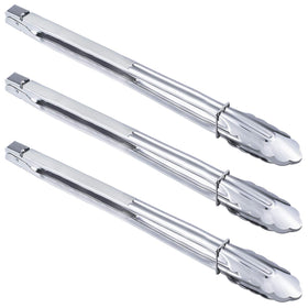 Close-up of HINMAY 16-inch extra-long tongs gripping hot food safely.