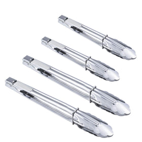 HINMAY 9-inch tongs provide secure grip for precise flipping on the stove.