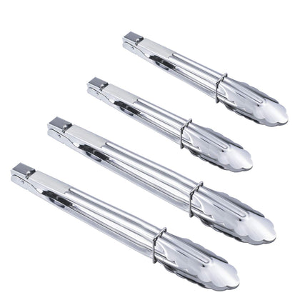 HINMAY 9-inch tongs provide secure grip for precise flipping on the stove.
