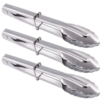 HINMAY mini stainless steel serving tongs in studio shot for easy, versatile serving.