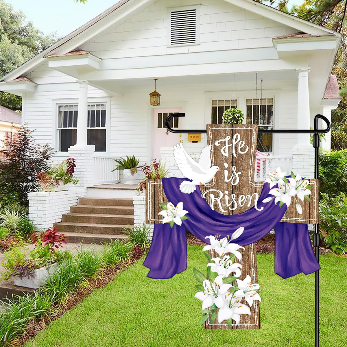 Hinsly Easter yard decor flag suitable for porch or balcony