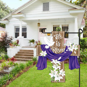 Hinsly Easter yard decor flag suitable for porch or balcony