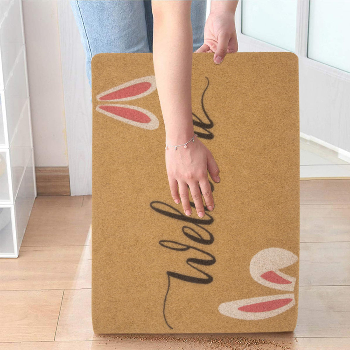 HinyBoeh Dirt-trapping coir mat keeps mud outside the door
