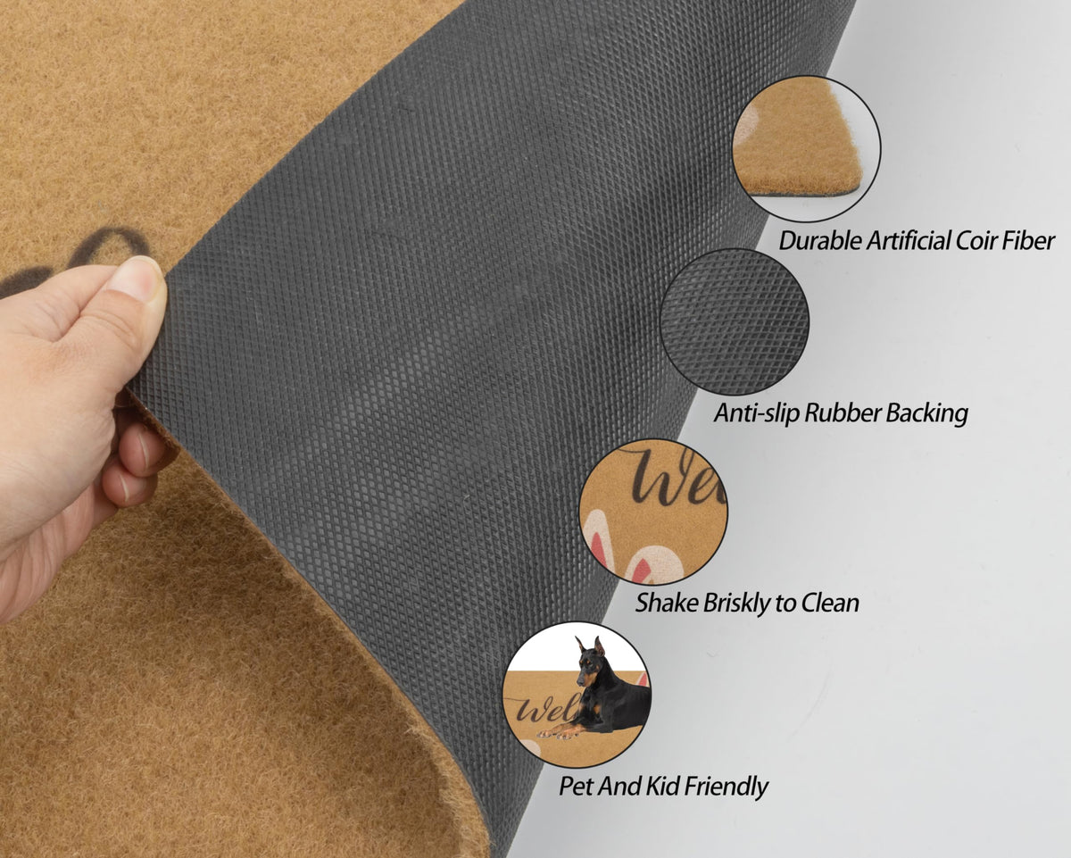 HinyBoeh Non-slip PVC backing helps prevent slips on smooth floors