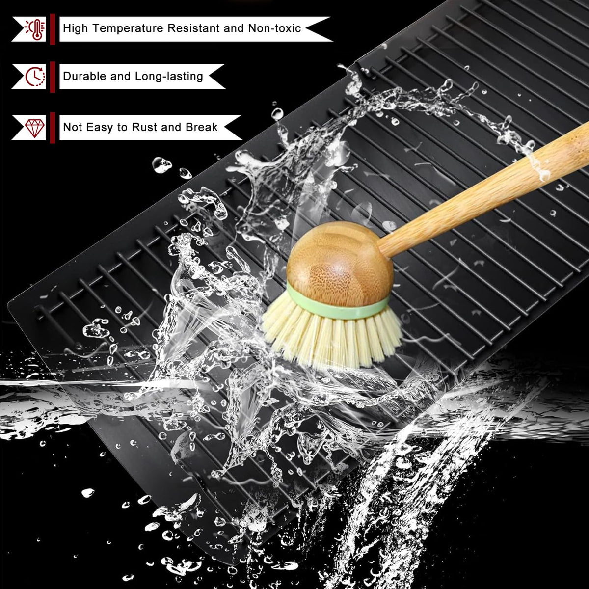 Hiorucet easy clean design helps lift and rinse after grilling sessions.