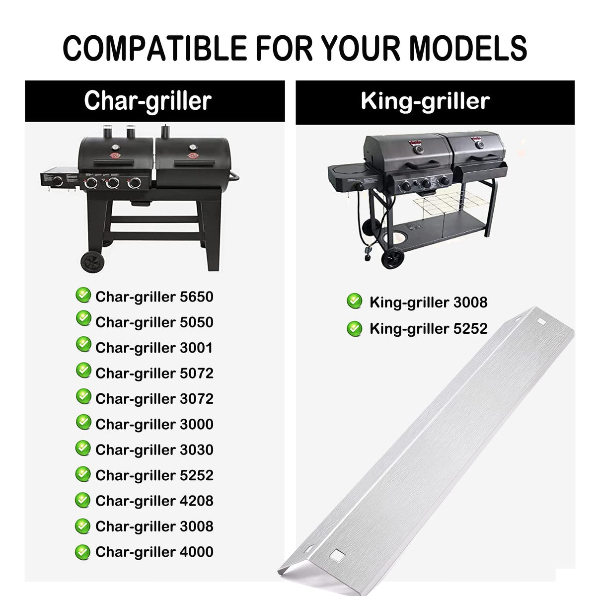 Hiorucet Chargriller burner covers protect burners during grilling.