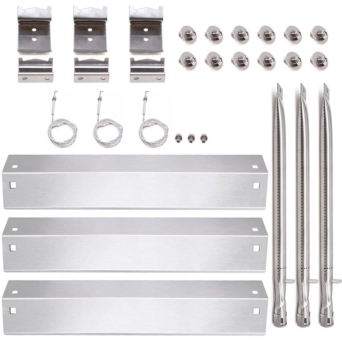 Hiorucet Chargriller heat plates for even heat and easy cleanup.