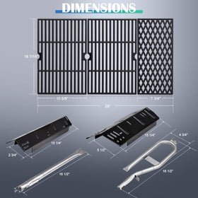 Hiorucet burner tubes provide reliable flame for consistent grilling.