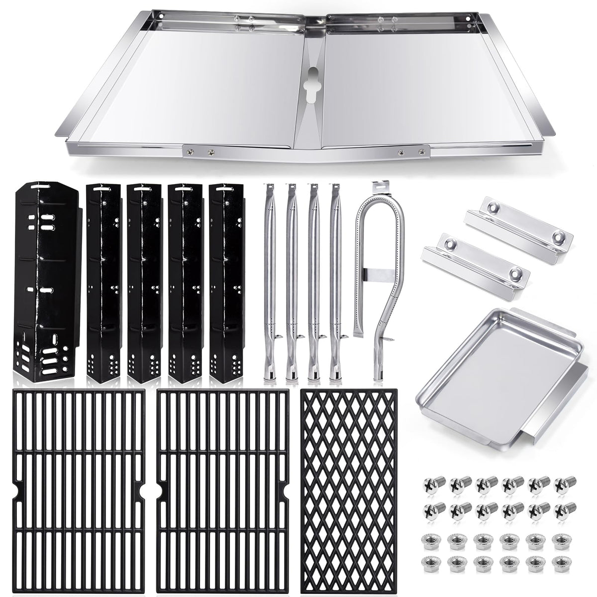 Hiorucet Dyna Glo grates ensure even grilling across multiple cook zones.