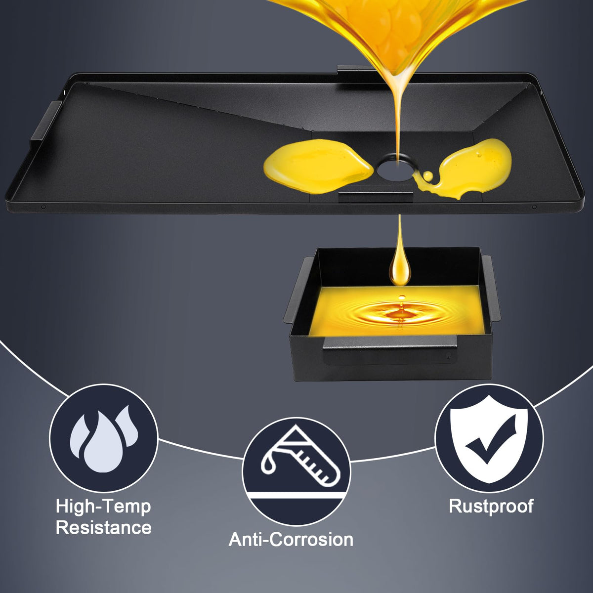 Hiorucet grease tray for Texas Trio 3070 supports even heat distribution