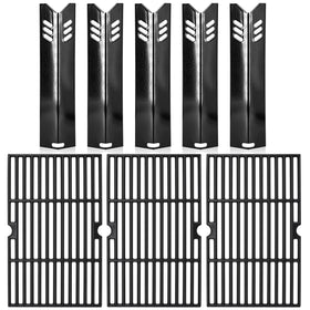 Hiorucet cast-iron grill grates for Dyna Glo provide even heat and easy cleaning.