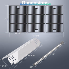 Hiorucet Nexgrill triple grill grates 17x33.38 inch set