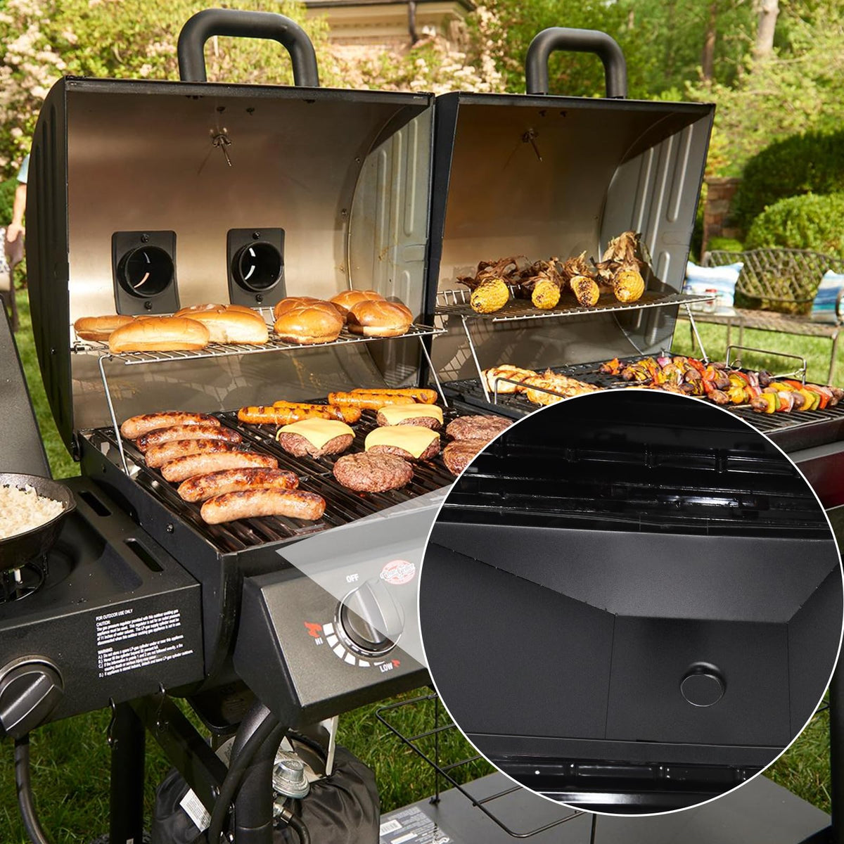 Hiorucet tray dimensions 24 3/4 by 10 inches fit longer grills