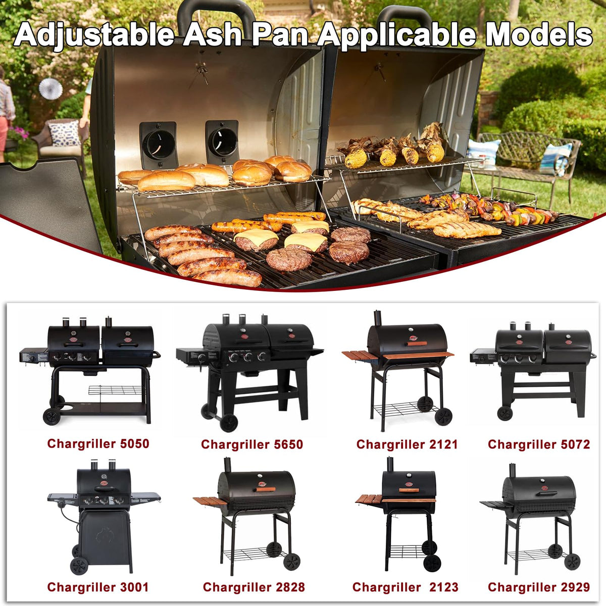 Hiorucet wide fit compatibility covers many Chargriller models for versatile use.