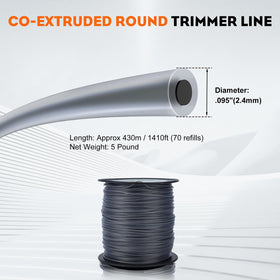 Hipa 0.095 in trimmer line black spool ready for cutting tasks.