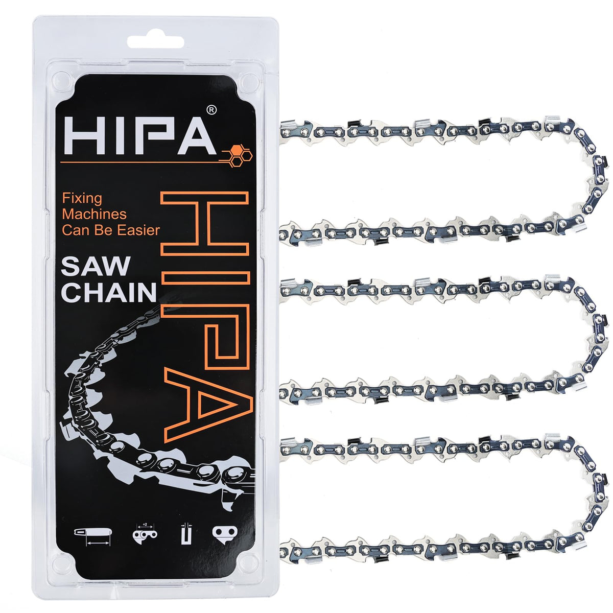 Hipa 14-inch chainsaw chain with 38LP pitch for smooth cutting.