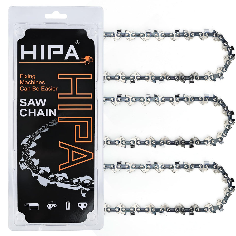Hipa 16-inch chainsaw chain attached to DEWALT DWO1DT616T for precise cuts.