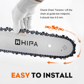 Hipa 52 drive links ensuring full 14-inch bar coverage and stability