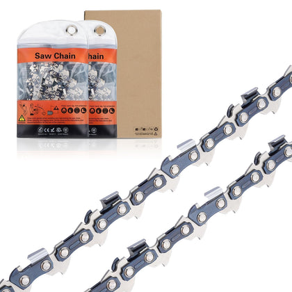 Hipa 2-pack 16-inch chain close-up of durable carbon steel for lasting cuts.
