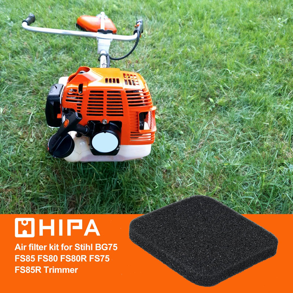 Hipa 2-pack air filter packaging shows quick replacement for STIHL tools.