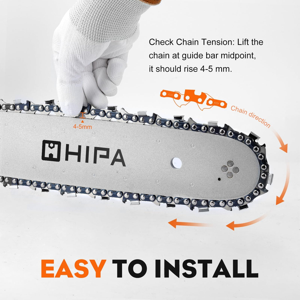 Hipa 3/8 inch pitch and .050 inch gauge for robust cutting performance.