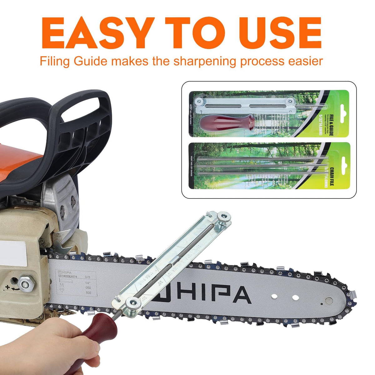 Hipa 4-5mm round file with wood handle for comfortable filing