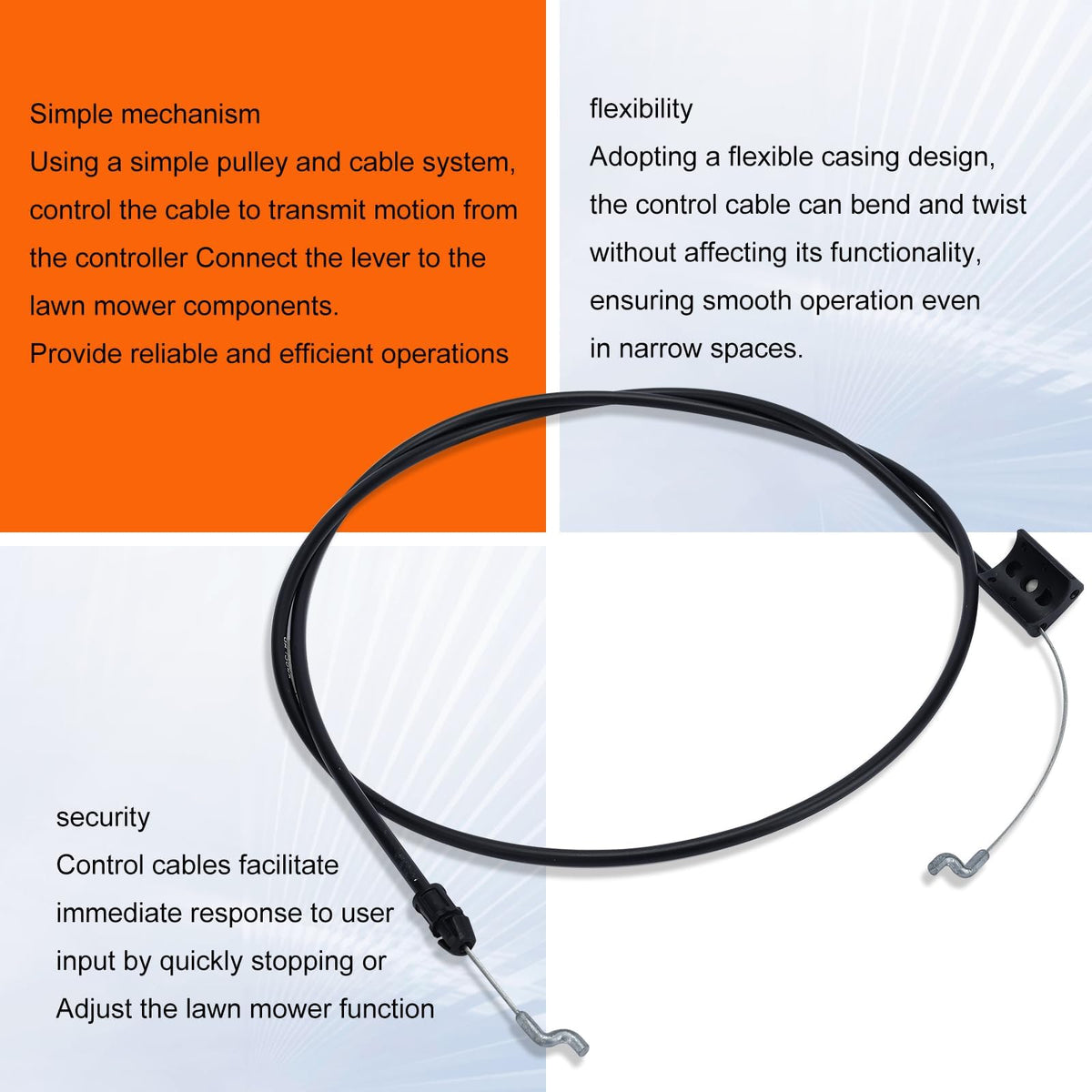 Hipa 50-51-56 series compatible lawn mower cable for common models