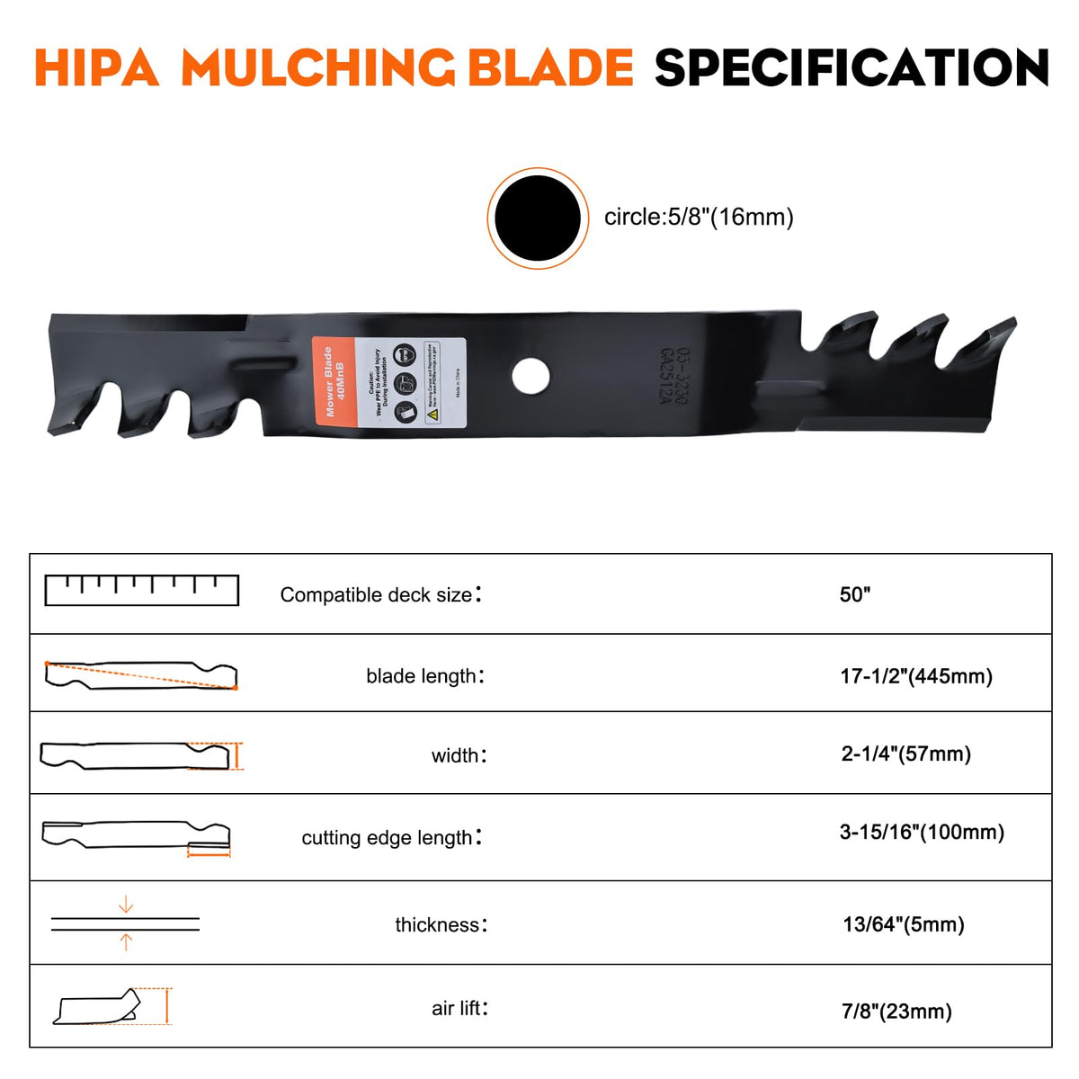 Hipa 50-inch deck fitment demonstrates precise alignment with Toro platforms.