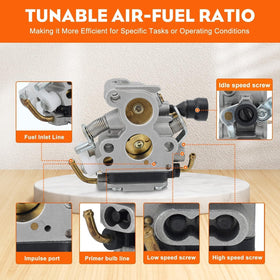 Hipa Zama EL41A replacement carburetor compatible with Husqvarna systems