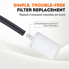 Hipa 591375401 in-tank fuel filter demonstrates 3/16 inch hose fit.