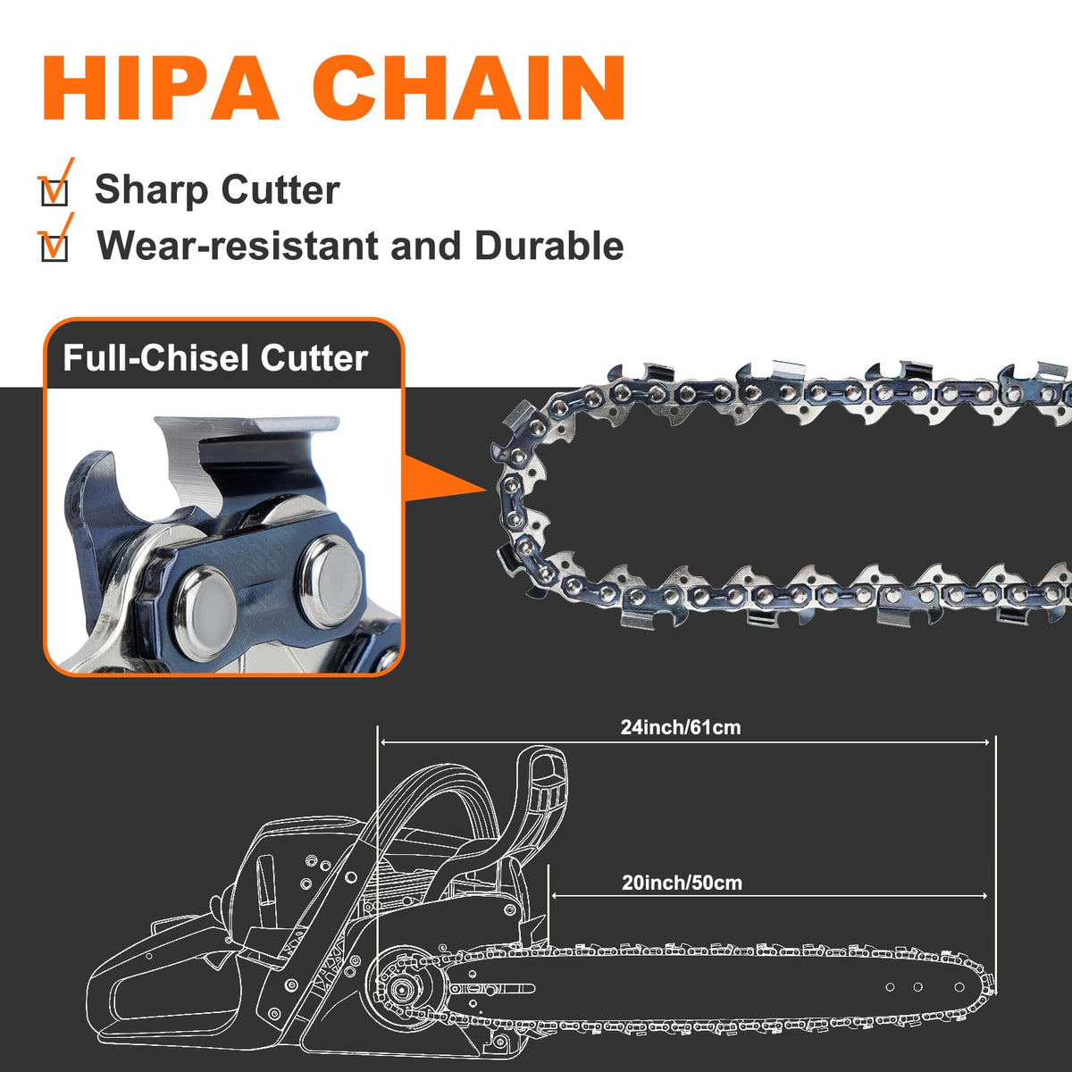Hipa 78 drive links with .050 gauge for durable performance