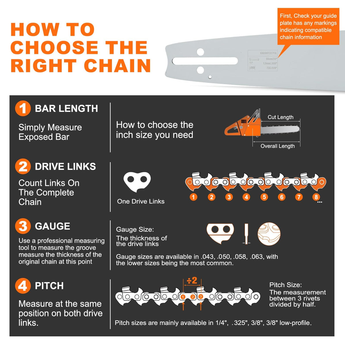 Hipa 8-inch saw chain with Worx WG349 for controlled, low-kickback cuts